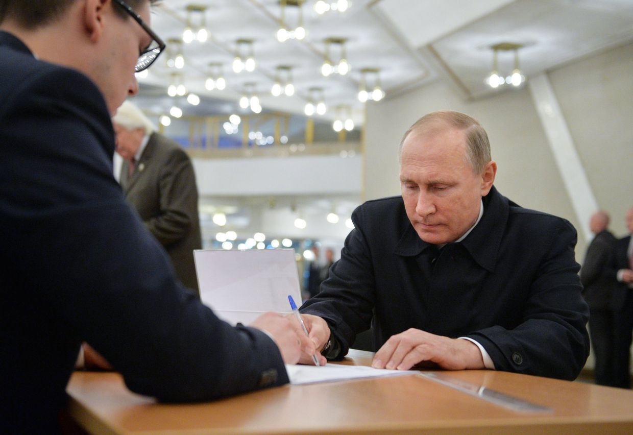 Президент РФ В. Путин на выборах в единый день голосования