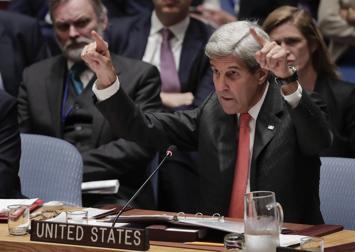 Госсекретарь США Джон Керри выступает на заседании Совета безопасности ООН