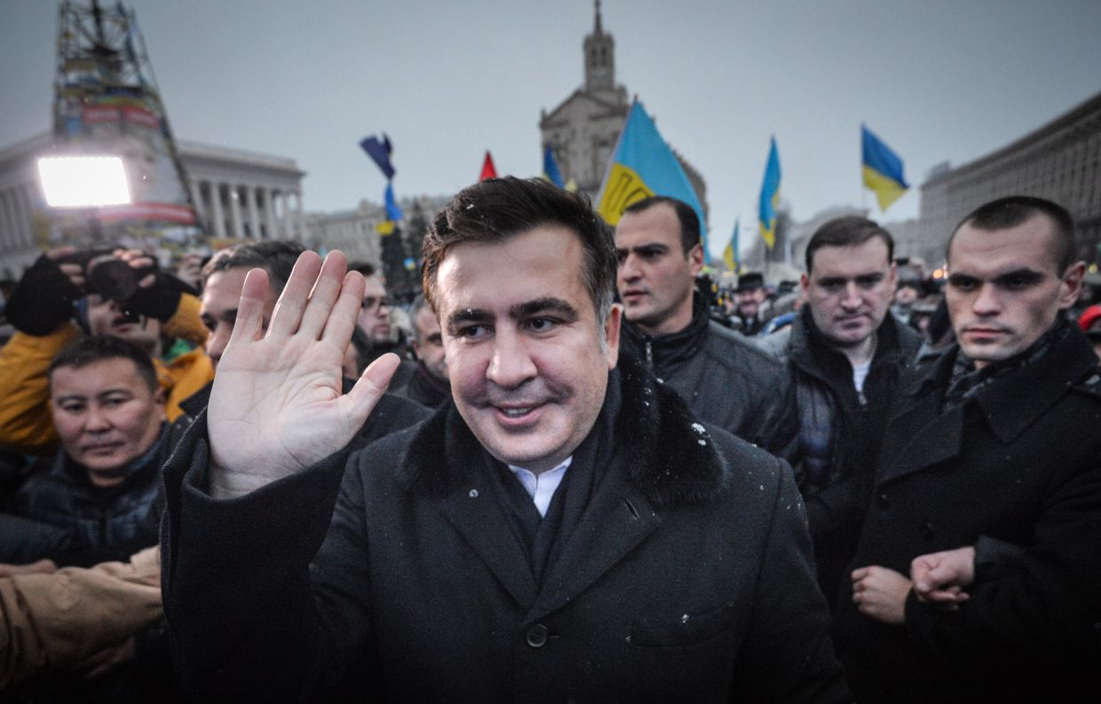 Экс-президент Грузии Михаил Саакашвили на Украине в составе группы европейских парламентариев