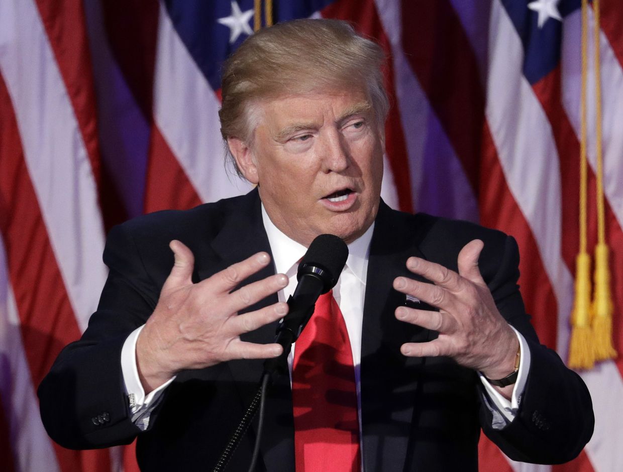 Дональд Трамп во время выступления в Нью-Йорке