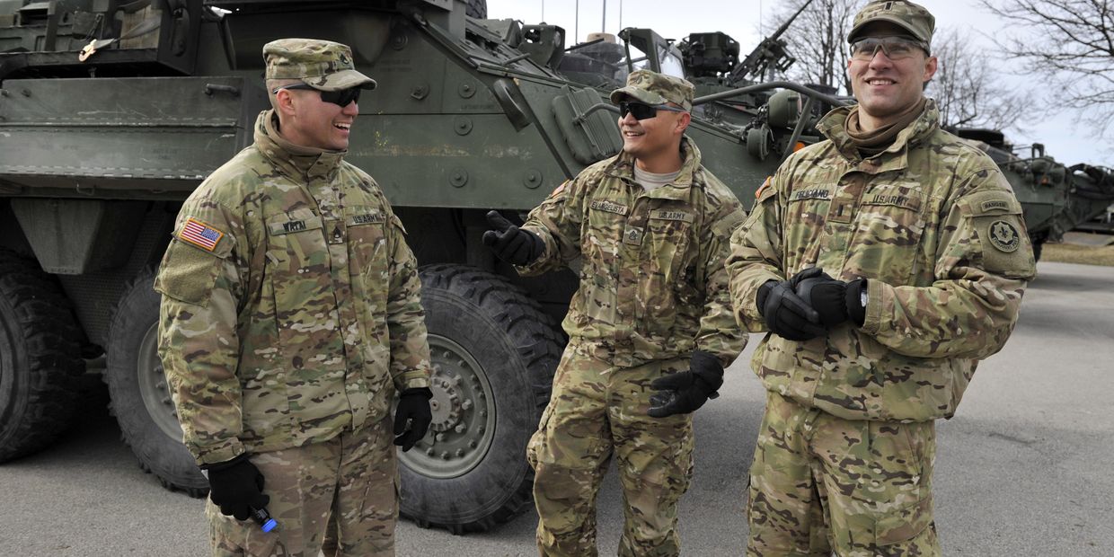 Солдаты армии США в Риге во время военных учений Dragoon Ride в Латвии