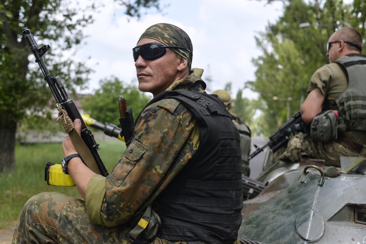 Украинские военнослужащие в Авдеевке