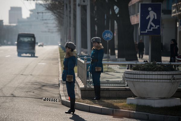 Сотрудницы дорожной инспекции в Пхеньяне