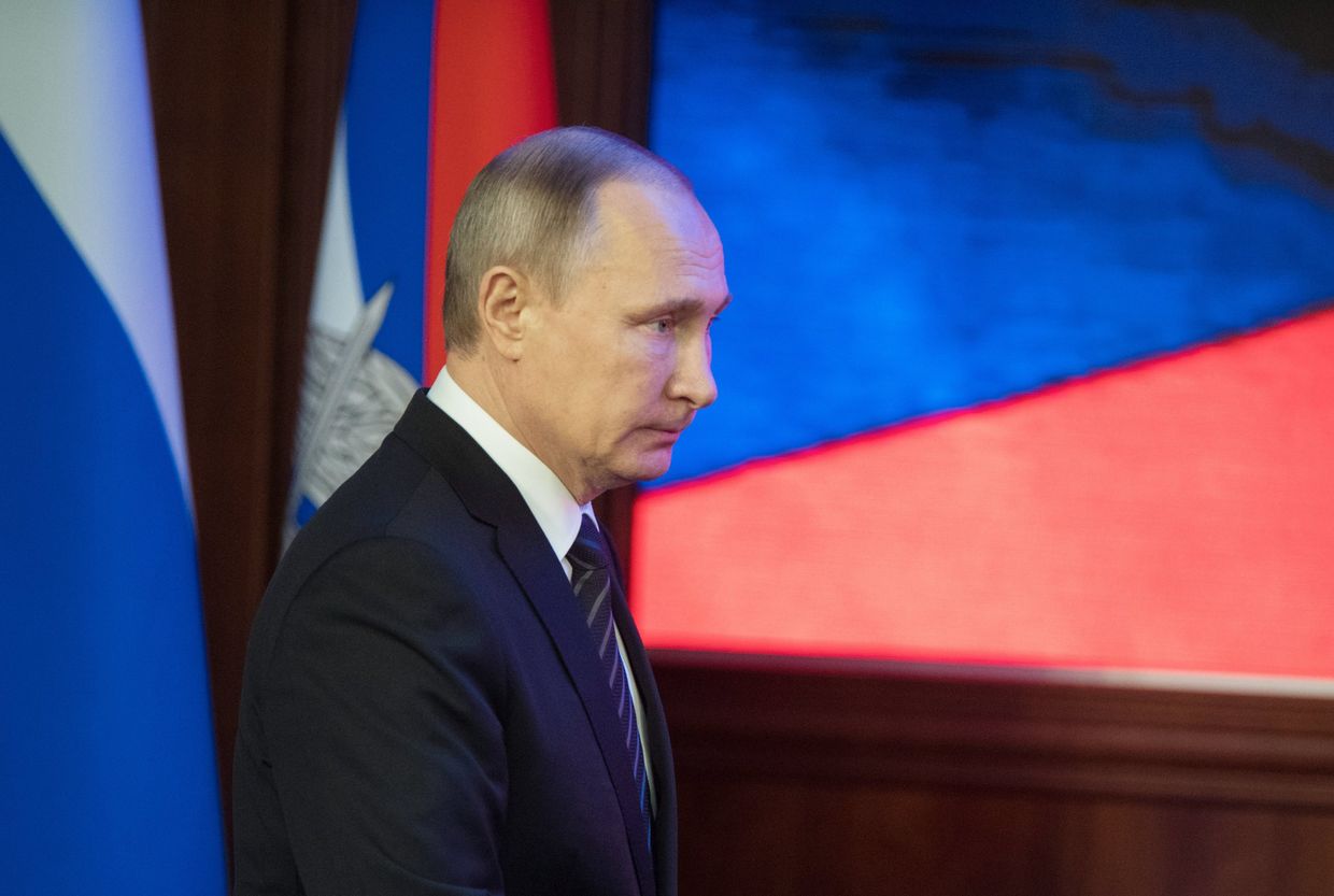 Президент России Владимир Путин на ежегодном расширенном заседании коллегии министерства обороны РФ. 22 декабря 2016