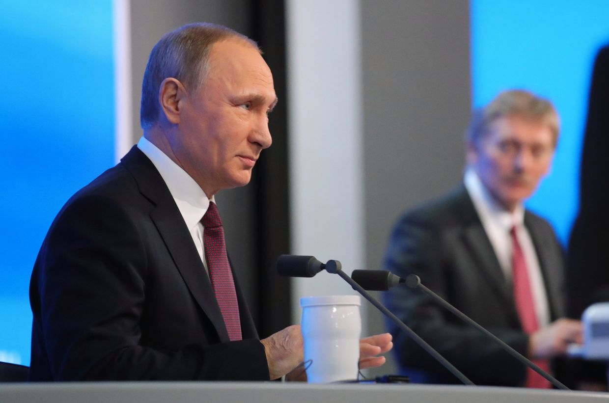 Президент РФ Владимир Путин на двенадцатой большой ежегодной пресс-конференции в Центре международной торговли на Красной Пресне. 23 декабря 2016