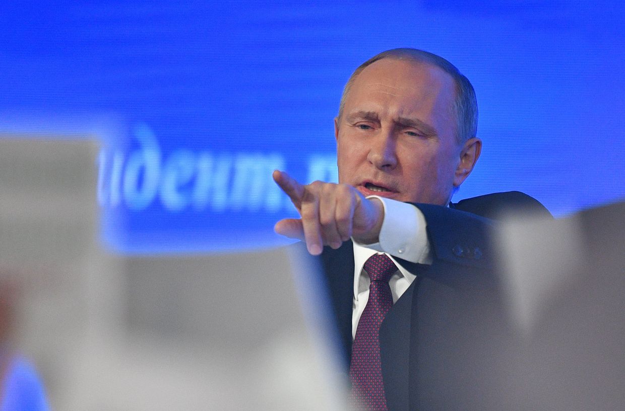 Президент РФ Владимир Путин на двенадцатой большой ежегодной пресс-конференции в Центре международной торговли на Красной Пресне. 23 декабря 2016