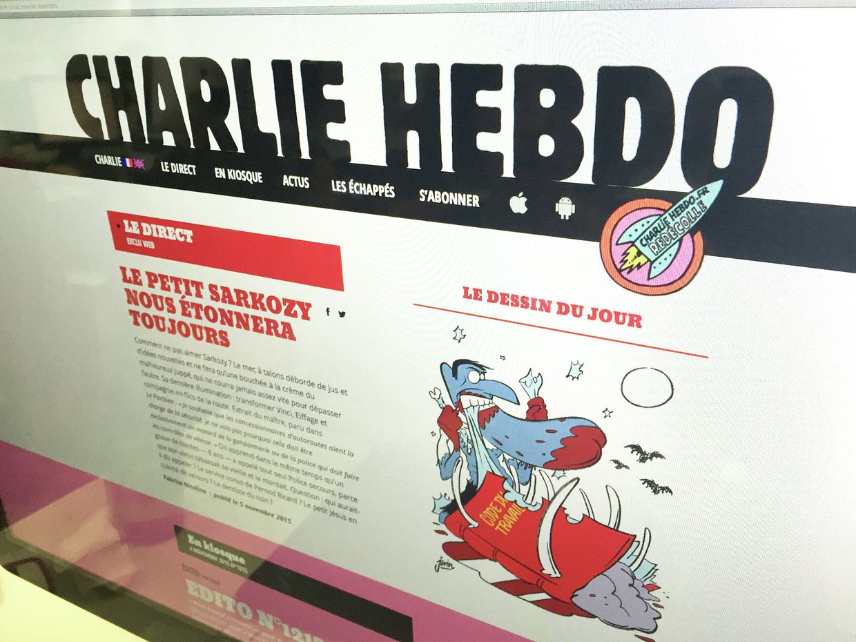 Страница сайта французского сатирического еженедельника Charlie Hebdo