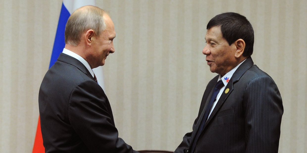Президент РФ Владимир Путин и президент Филиппин Родриго Дутерте Президент РФ Владимир Путин и президент Филиппин Родриго Дутерте