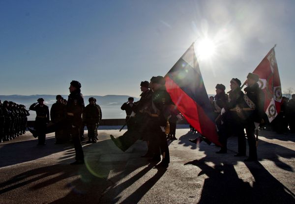 Принятие присяги призывниками национальной гвардии РФ в Крыму