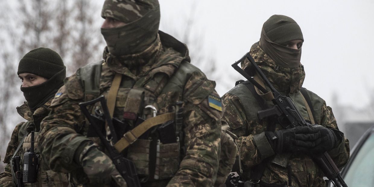 Украинские военнослужащие в Авдеевке