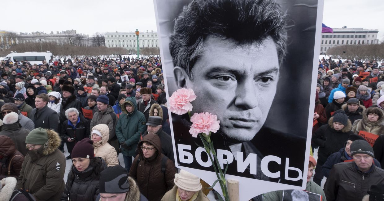 Участник марша памяти Бориса Немцова