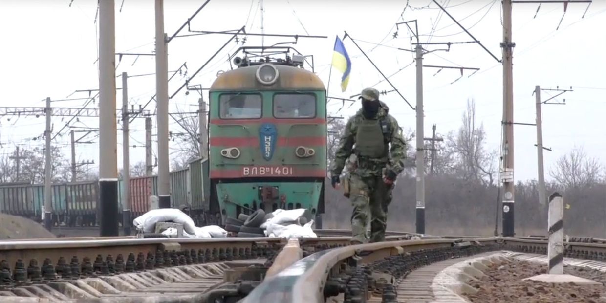 Захваченный радикалами поезд в Донецкой области