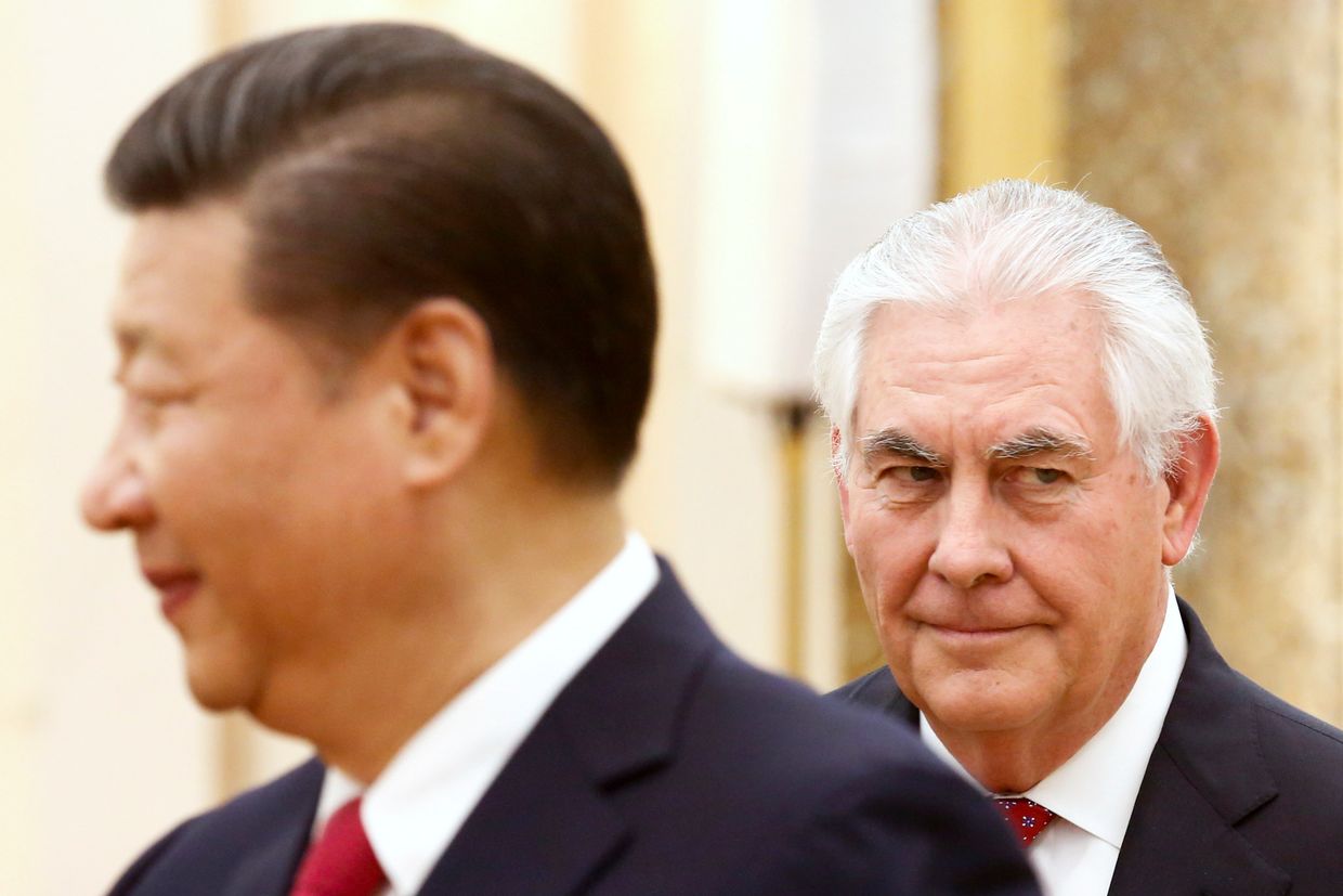 Председатель КНР Си Цзиньпин и госсекретарь США Рекс Тиллерсон