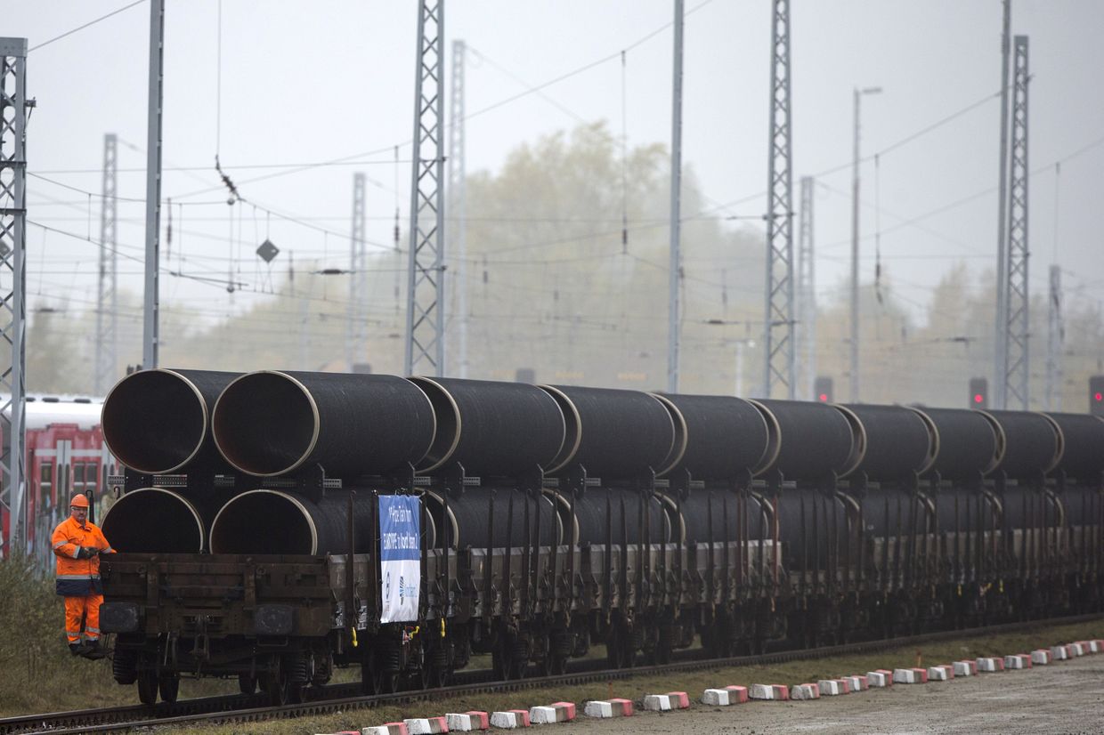 Трубы для трубопровода «Северный поток - 2» на острове Рюген в Германии