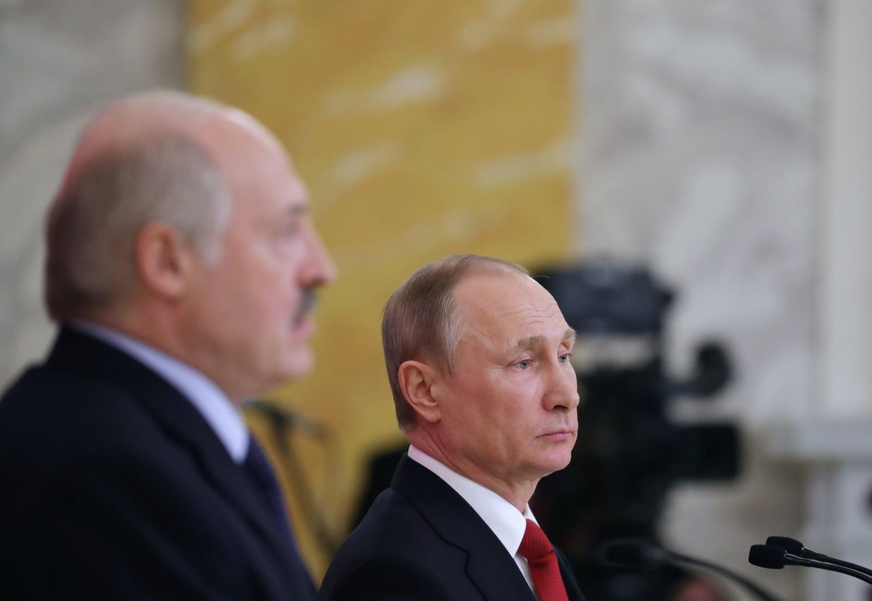 Президент РФ Владимир Путин и президент Белоруссии Александр Лукашенко