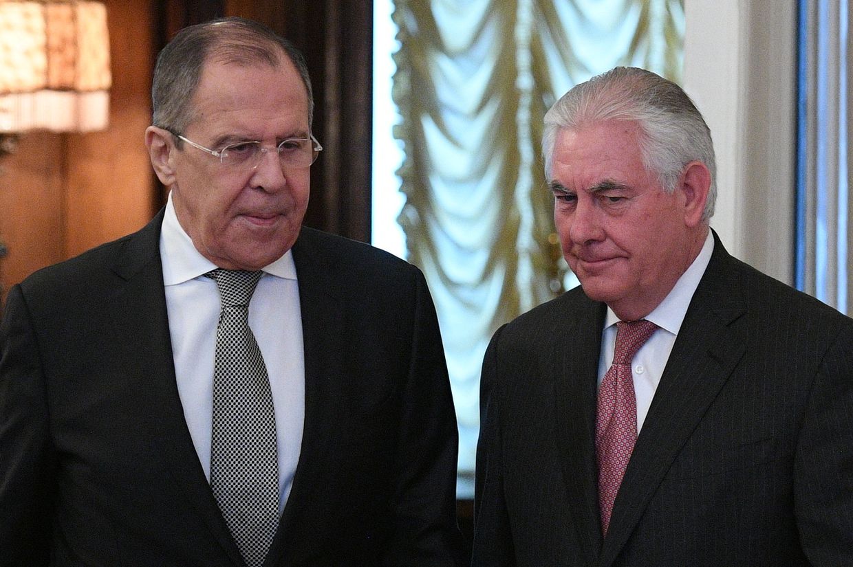 Министр иностранных дер РФ Сергей Лавров и Государственный секретарь США Рекс Тиллерсон