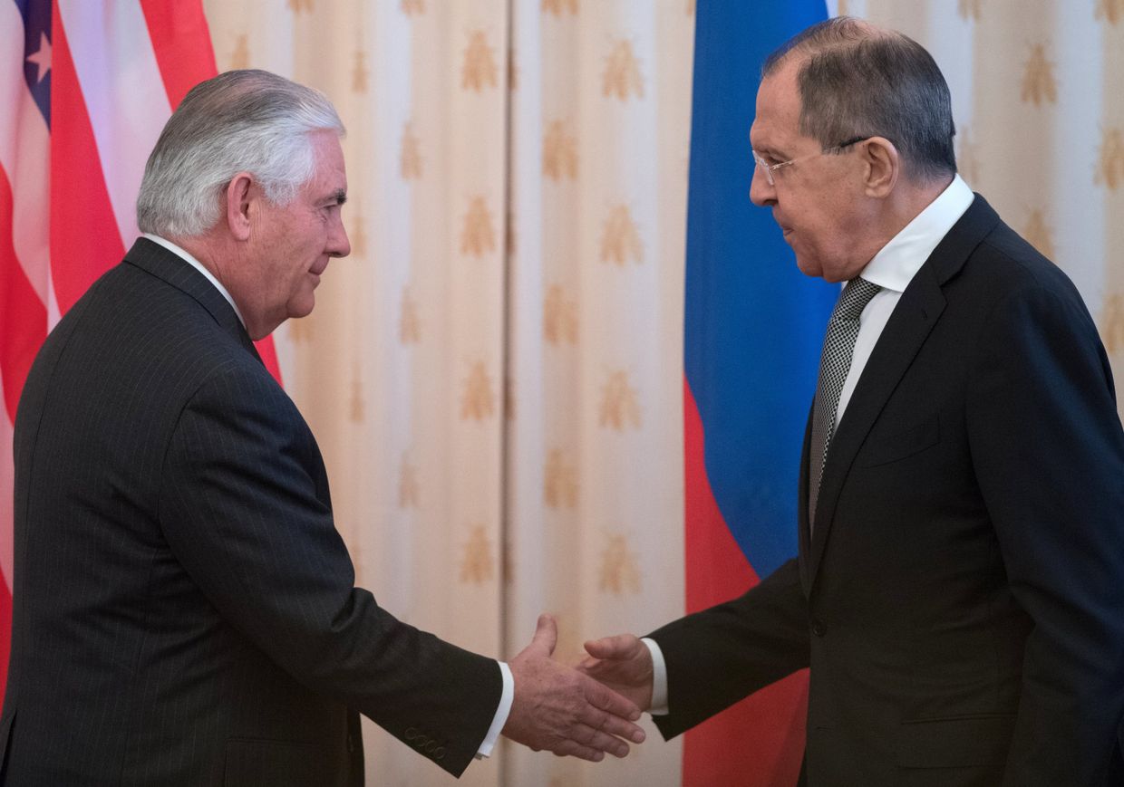 Министр иностранных дер РФ Сергей Лавров и Государственный секретарь США Рекс Тиллерсон