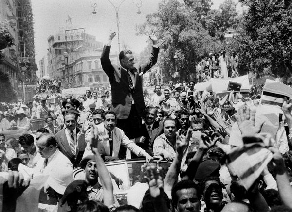Президент Египта Гамаль Абдель Насер в Каире. 1956 год 