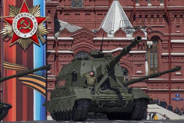 Военная техника на репетиции Парада Победы