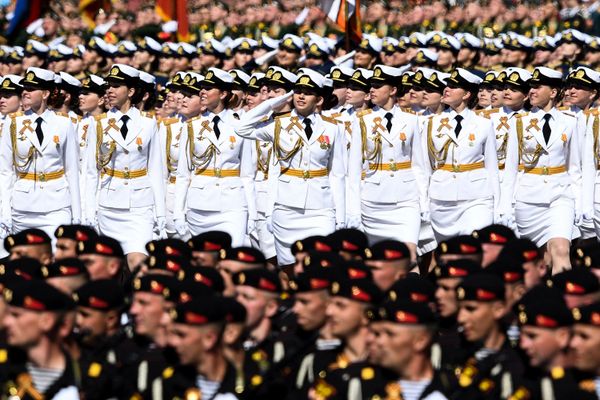 Российские женщины-военнослужащие во время репетиции Парада Победы на Красной площади