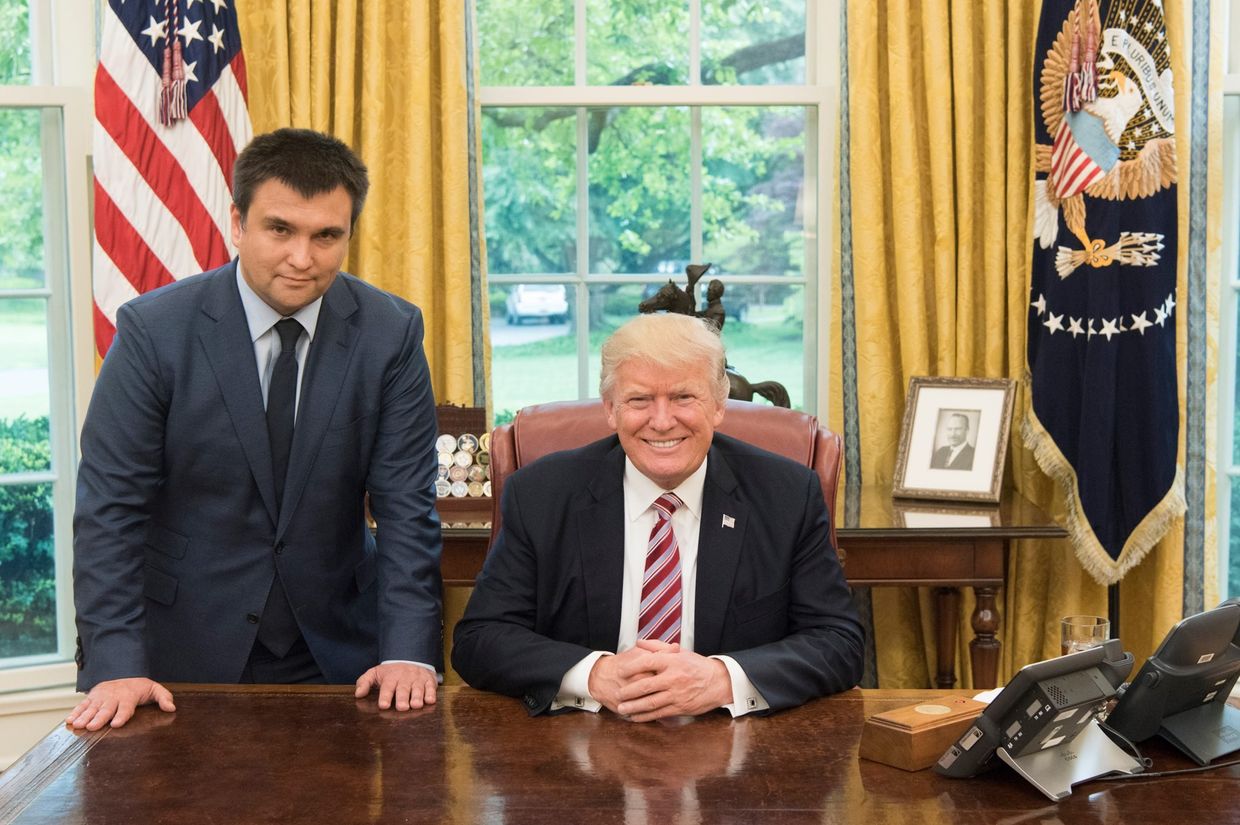 Президент США Дональд Трамп и министр иностранных дел Украины Павел Климкин