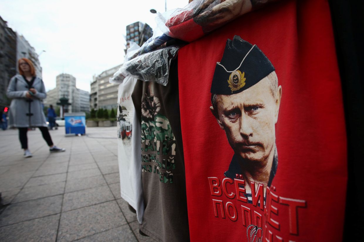 Футболка с портретом президента России Владимира Путина