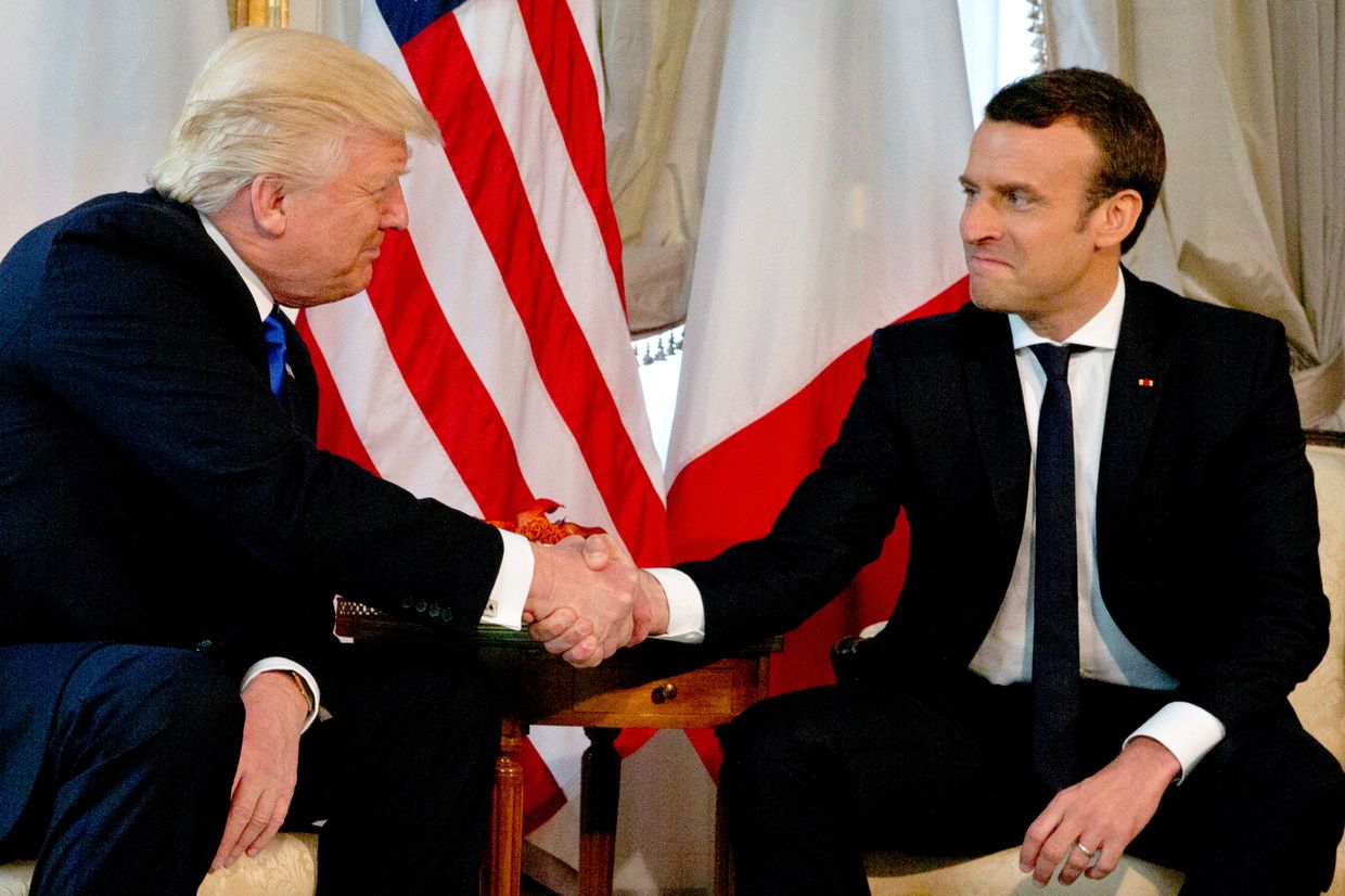 Президент США Дональд Трамп и президент Франции Эммануэль Макрон