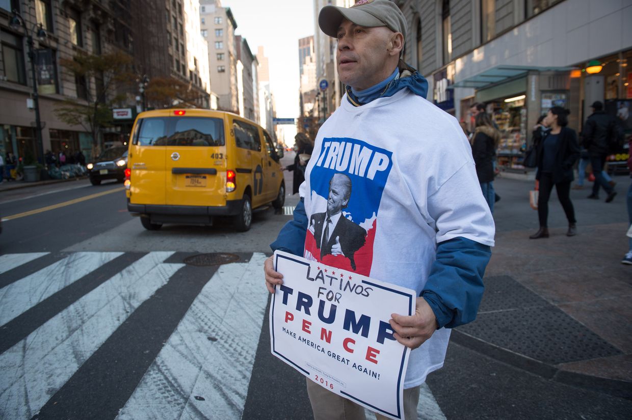 Сторонник Дональда Трампа в Нью-Йорке