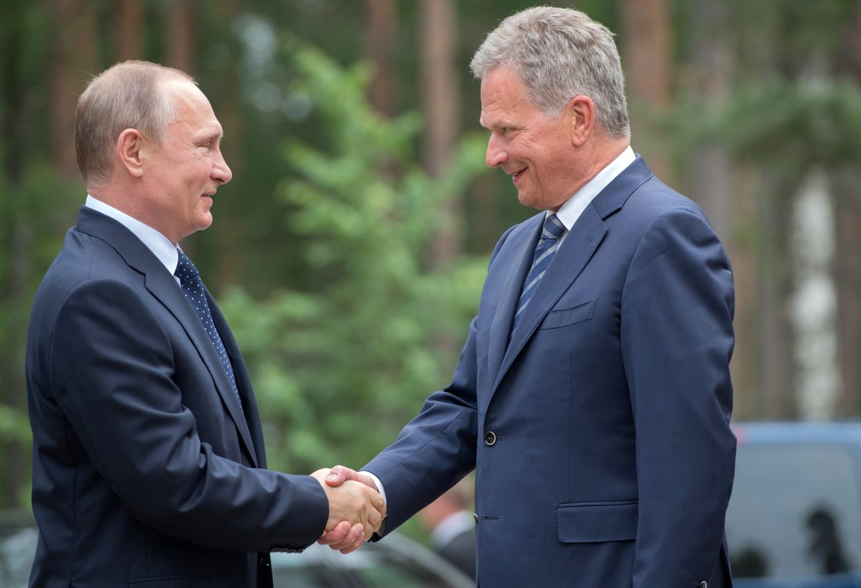 Президент РФ Владимир Путин и президент Финляндии Саули Ниинистё