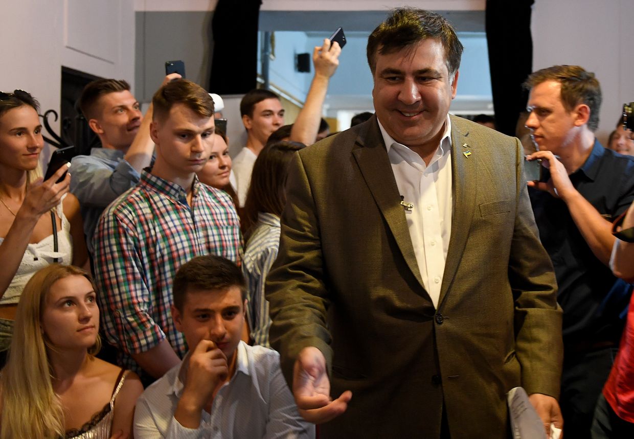 Михаил Саакашвили встречается с гражданами Украины в Варшаве, Польша. 6 августа 2017
