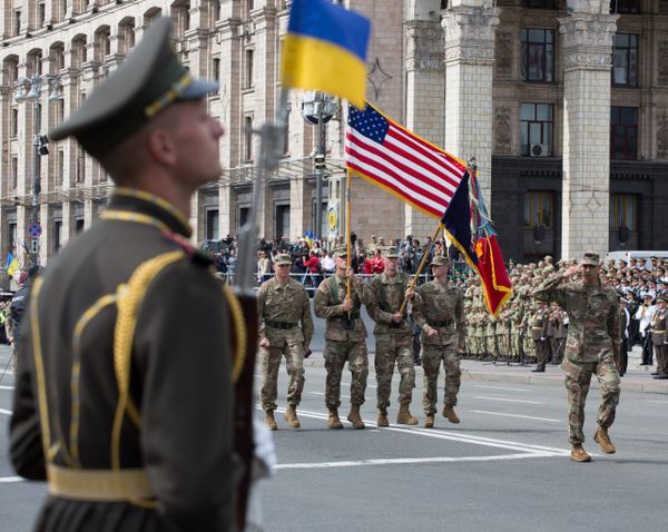 Военнослужащие стран НАТО на параде в честь Дня независимости в Киеве. 24 августа 2017 