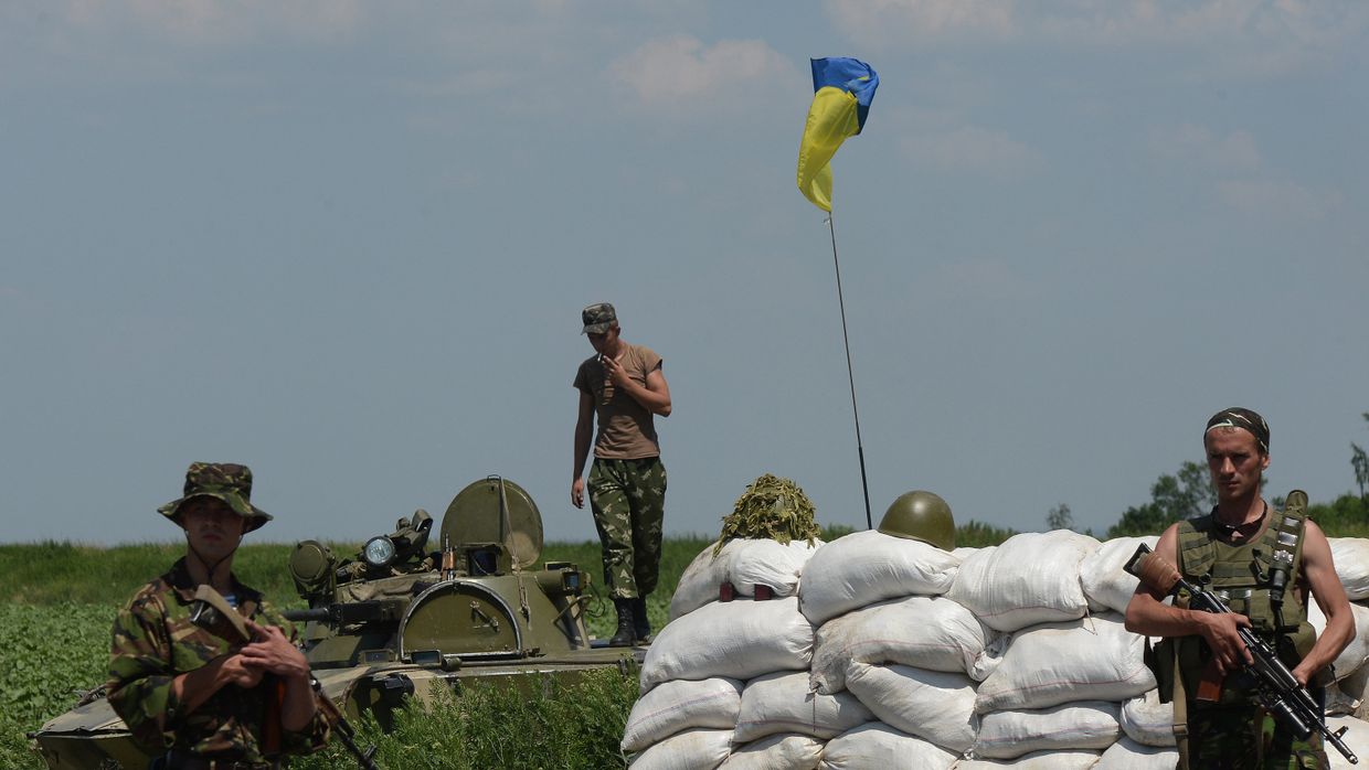Блокпост украинских военных в Донецкой области