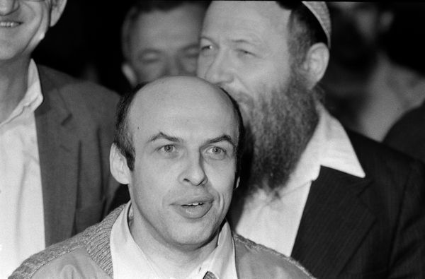 Советский диссидент Анатолий Щаранский в Тель-Авиве после его освобождения советскими властями