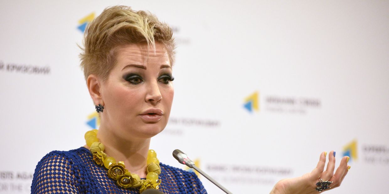 Вдова экс-депутата Госдумы РФ Дениса Вороненкова, оперная певица Мария Максакова на пресс-конференции в Киеве. 21 июня 2017