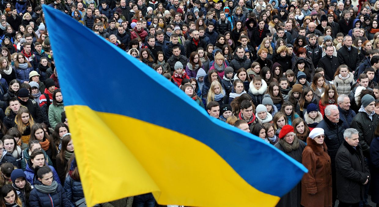 Праздничная церемония в честь годовщины антиправительственного протеста в 2014 году