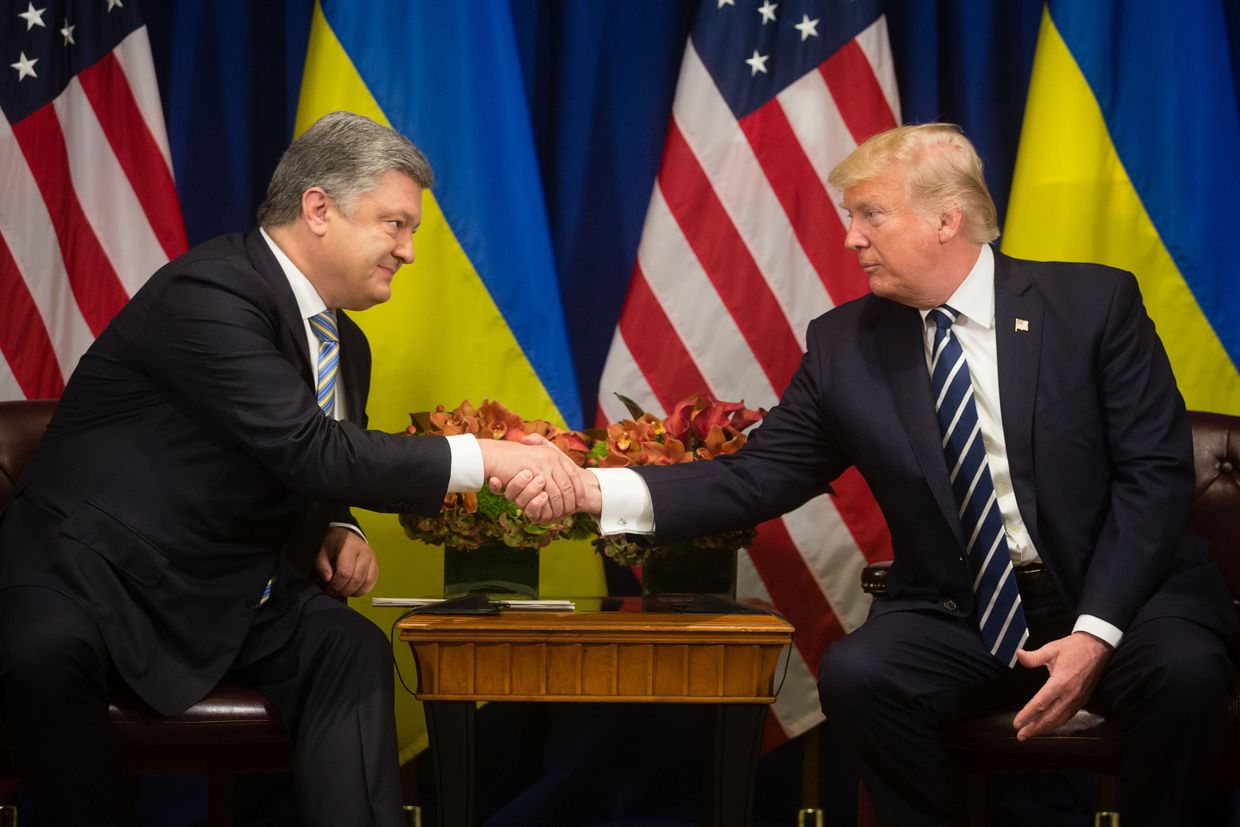 Встреча президента США Д.Трампа и президента Украины П.Порошенко