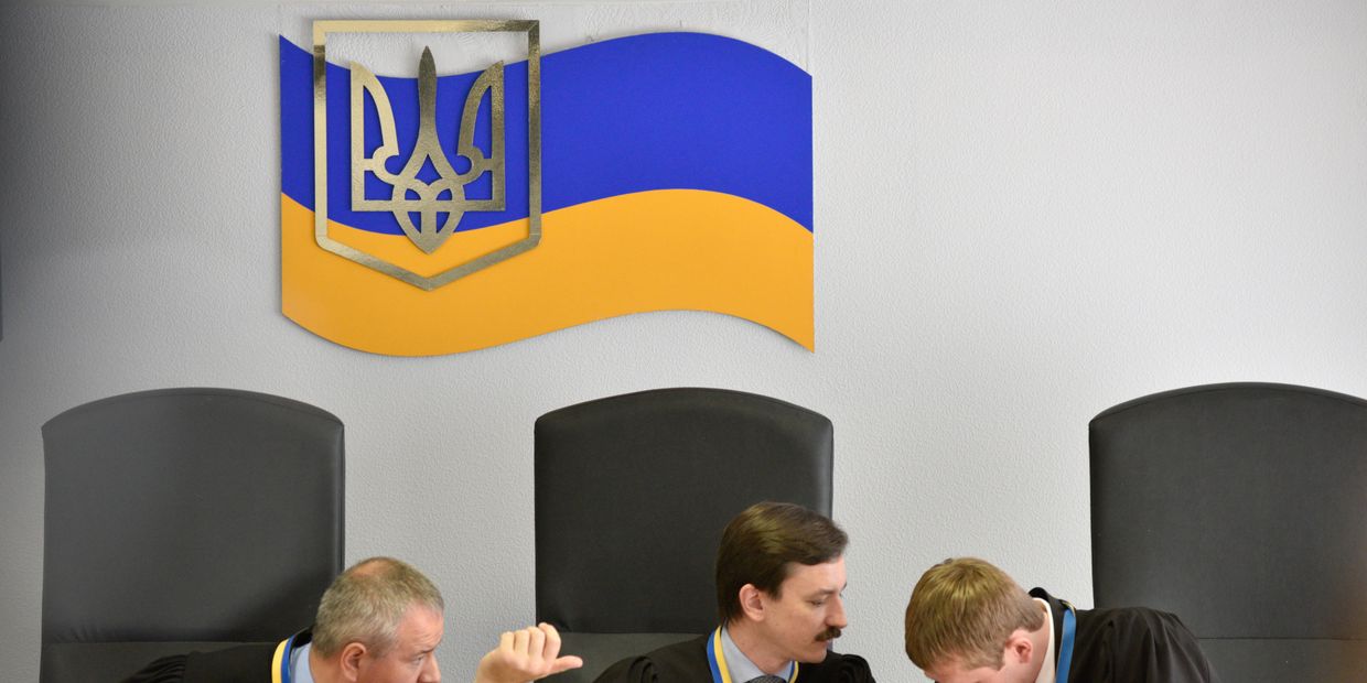 Заседание Оболонского суда Киева по делу бывшего президента Украины В. Януковича