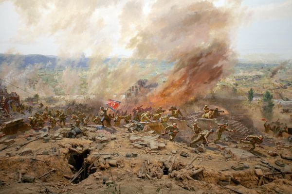 Картина в военном музее Пхеньяна, КНДР
