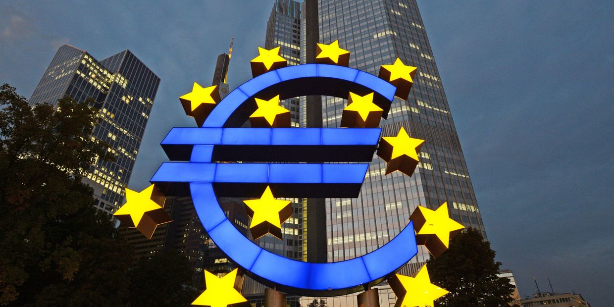 Логотип Центрального европейского банка во Франкфурте