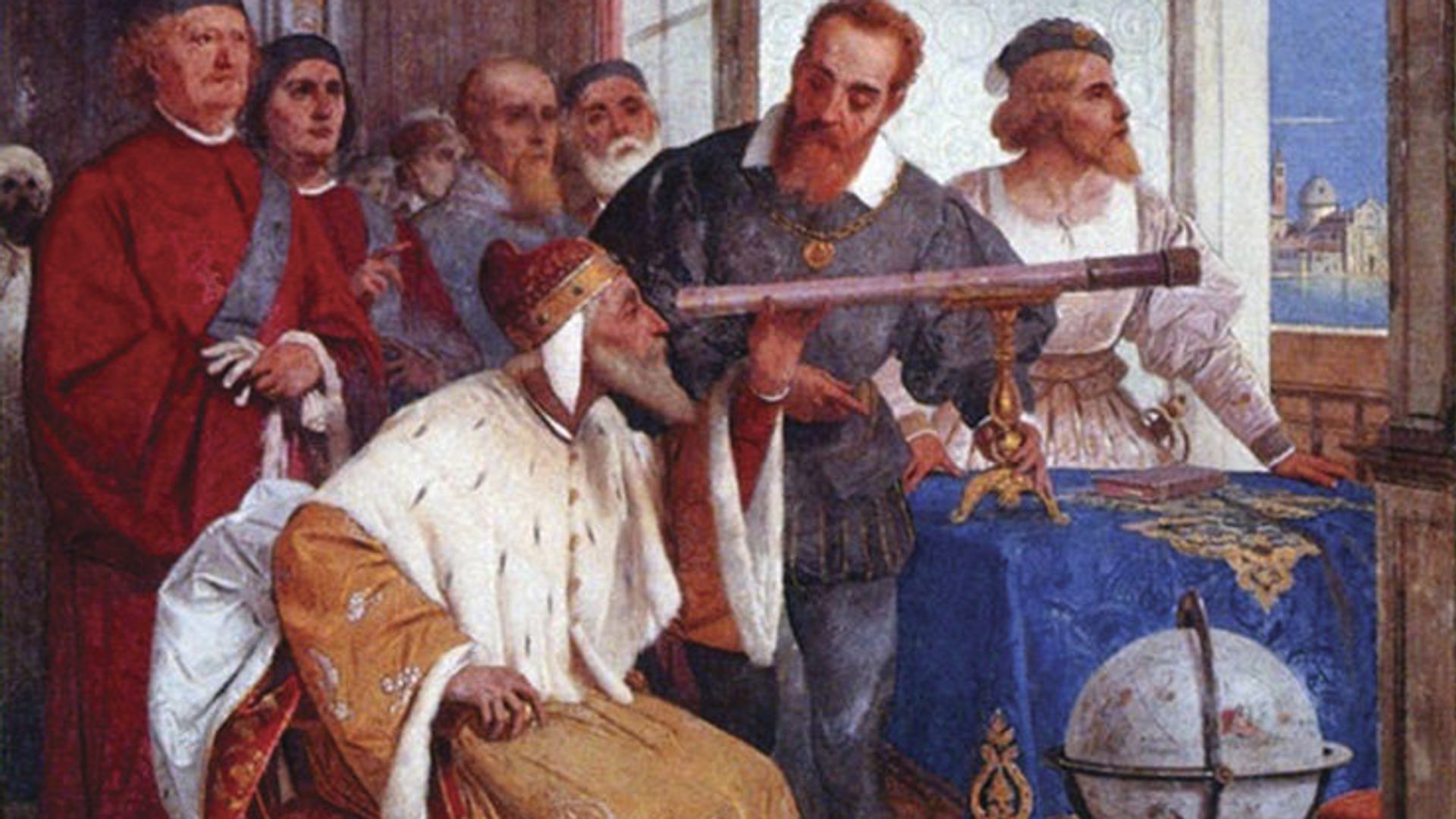 Галилей показывает телескоп венецианскому дожу (фреска Дж. Бертини) - ИноСМИ, 1920, 16.10.2017