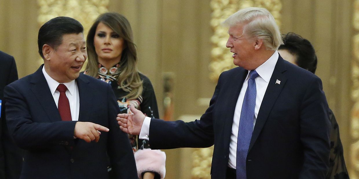 Президент США Дональд Трамп и председатель КНР Си Цзиньпин в Пекине