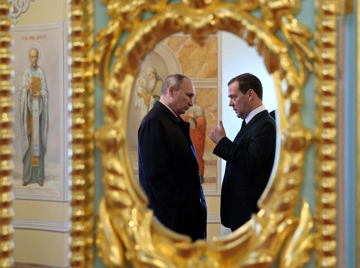 Президент РФ В. Путин и премьер-министр РФ Д. Медведев посетили Воскресенский Ново-Иерусалимский монастырь