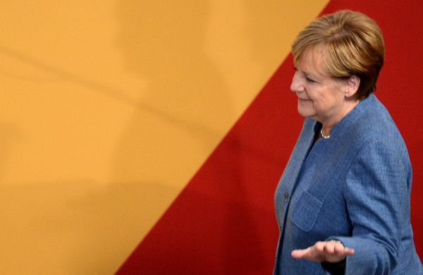Канцлер Германии, лидер Христианско-демократического союза Ангела Меркель во время парламентских выборов в Берлине. 24 сентября 2017