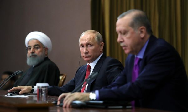 Встреча Владимира Путина с Хасаном Роухани и Реджепом Эрдоганом Встреча Владимира Путина с Хасаном Роухани и Реджепом Эрдоганом