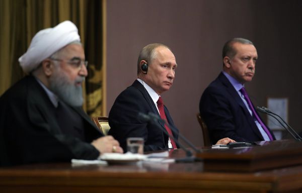 Владимир Путин, Хасан Роухани и Реджеп Тайип Эрдоган