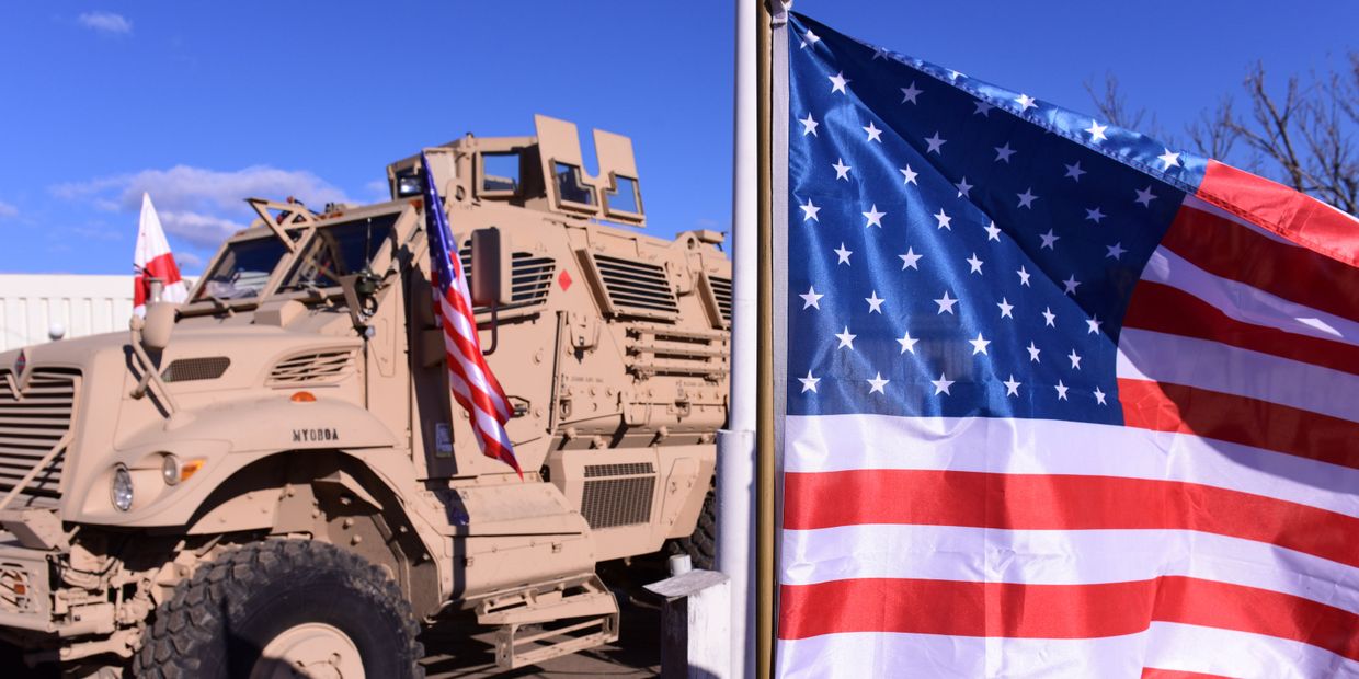 Военная техника и флаг США