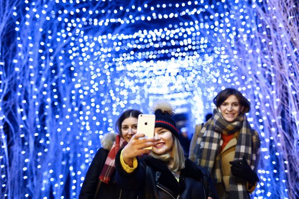 Селфи на рождественской ярмарке в Загребе