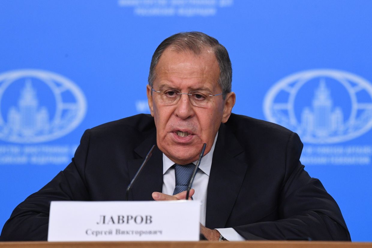Министр иностранных дел России Сергей Лавров на пресс-конференции по итогам деятельности российской дипломатии в 2017 году. 15 января 2018