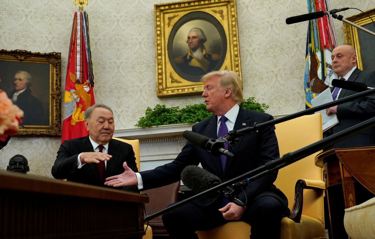 Президент США Дональд Трамп и президент Казахстана Нурсултан Назарбаев
