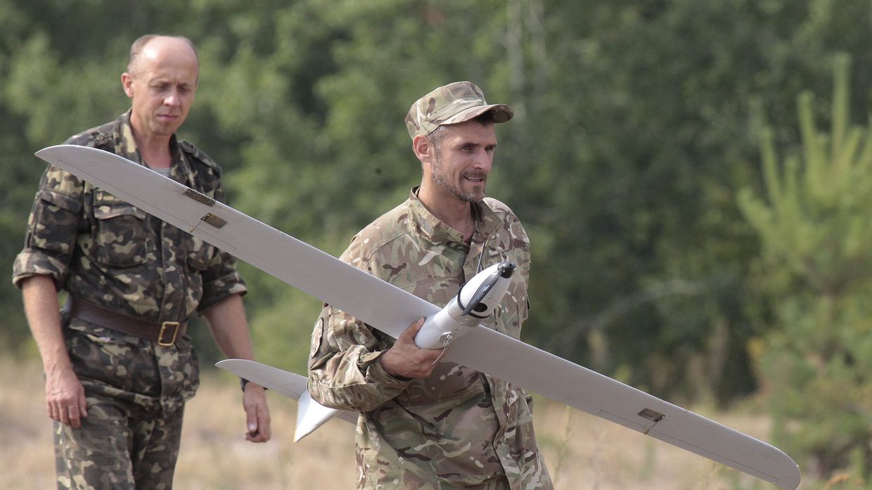 Украинский беспилотник во время учений